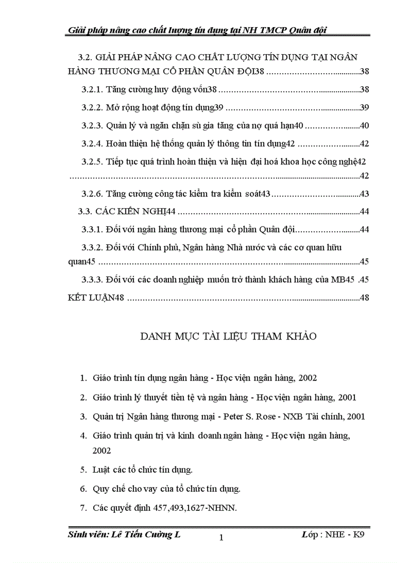 image for page Giải pháp nâng cao chất lượng tín dụng tại Ngân hàng thương mại cổ phần Quân đội 1