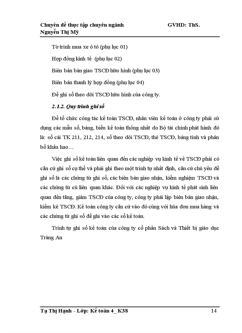 image for page Hoàn thiện kế toán tài sản cố định hữu hình tại Công ty cổ phần Sách và Thiết bị giáo dục Tràng An 1