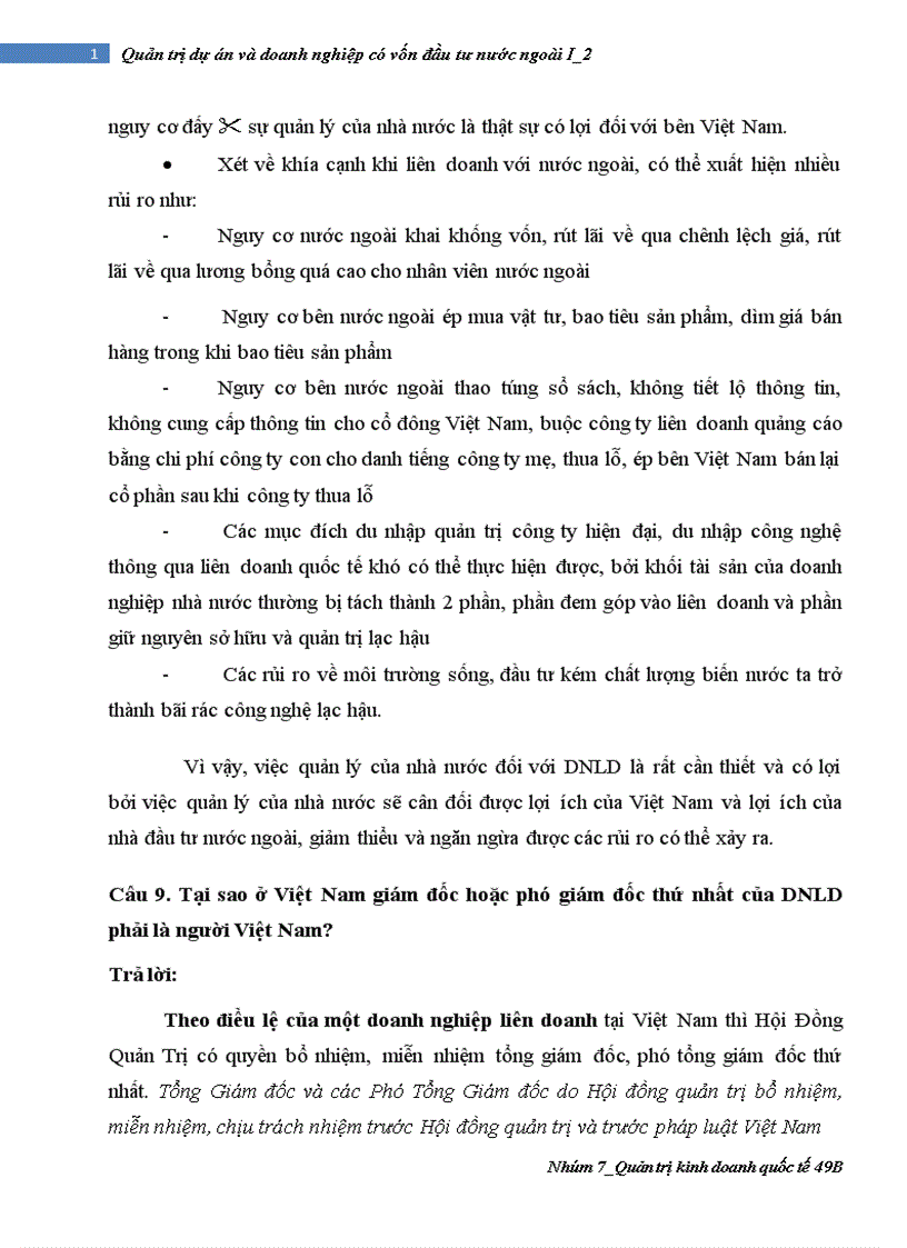 image for page Quản trị dự án và doanh nghiệp có vốn đầu tư nước ngoài I 1