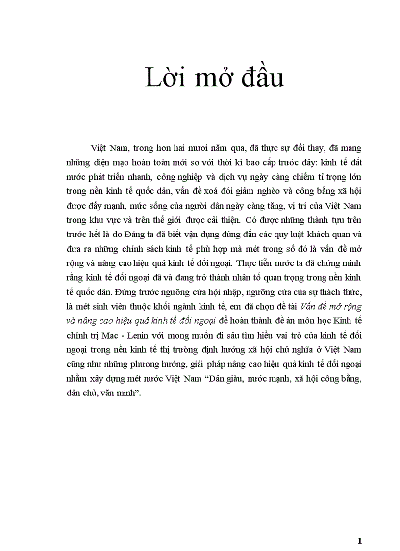 image for page Vấn đề mở rộng và nâng cao hiệu quả kinh tế đối ngoại 1