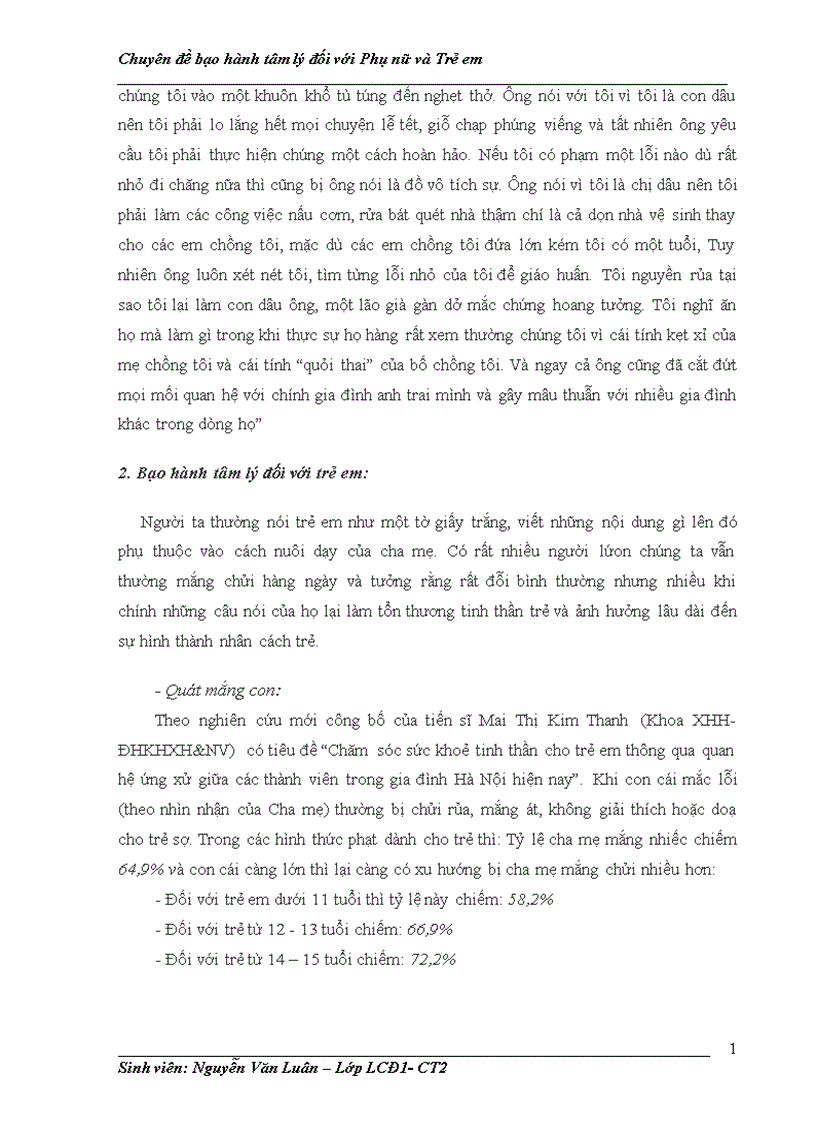 image for page Đánh giá thực trạng bạo hành tâm lý trong gia đình đối với phụ nữ và trẻ em