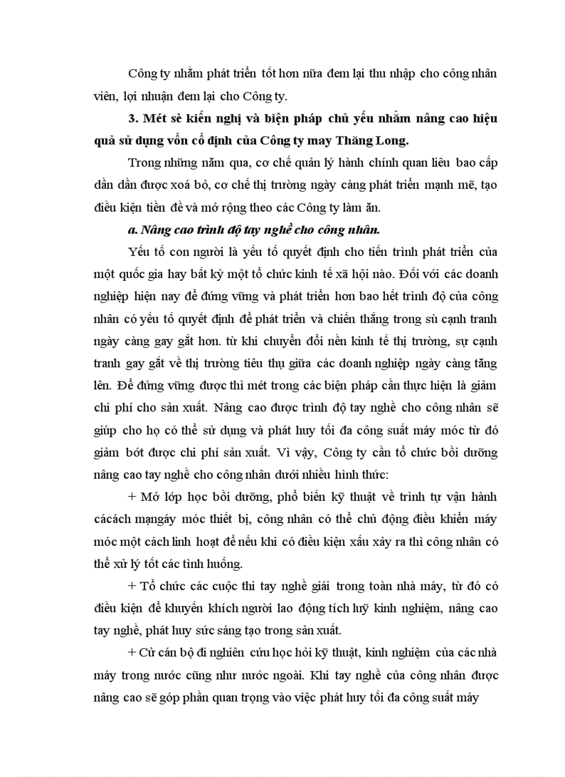 image for page Thực trạng về vốn cố định tại Công ty May Thăng Long