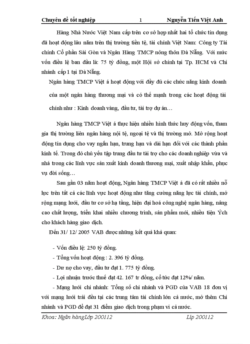 image for page Giải pháp nâng cao chất lượng tín dụng tại Ngân Hàng TMCP Việt Á 1