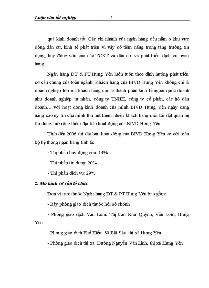 image for page Quản lý tín dụng ngắn hạn tại chi nhánh Ngân hàng ĐT PT Hưng Yên 1