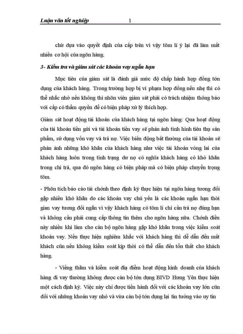 image for page Quản lý tín dụng ngắn hạn tại chi nhánh Ngân hàng ĐT PT Hưng Yên 1