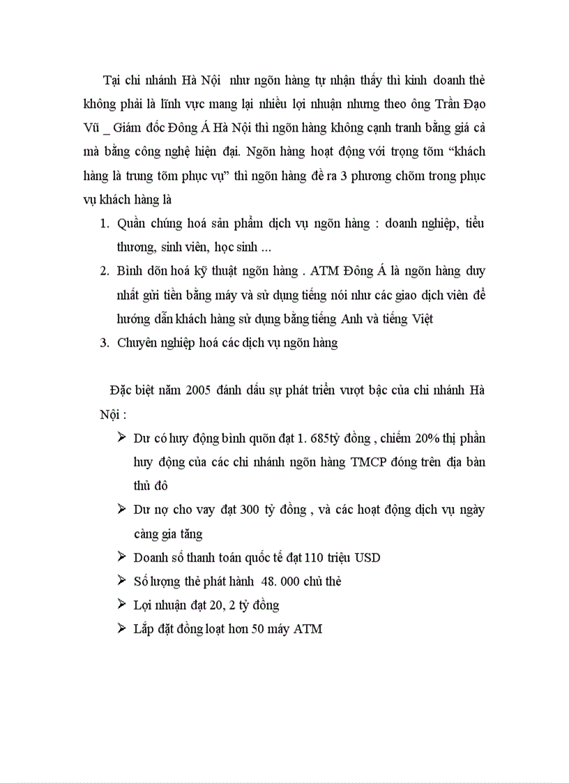 image for page Giải pháp phát triển nghiệp vụ phát hành và thanh toán thẻ tại ngân hàng Đông Á chi nhánh Hà Nội 1