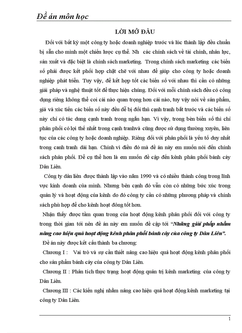 image for page Những giải pháp nhằm phát triển hoạt động kênh phân phối bánh cáy của công ty Dân Liên