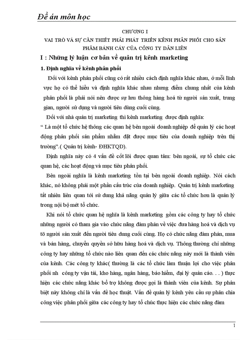 image for page Những giải pháp nhằm phát triển hoạt động kênh phân phối bánh cáy của công ty Dân Liên