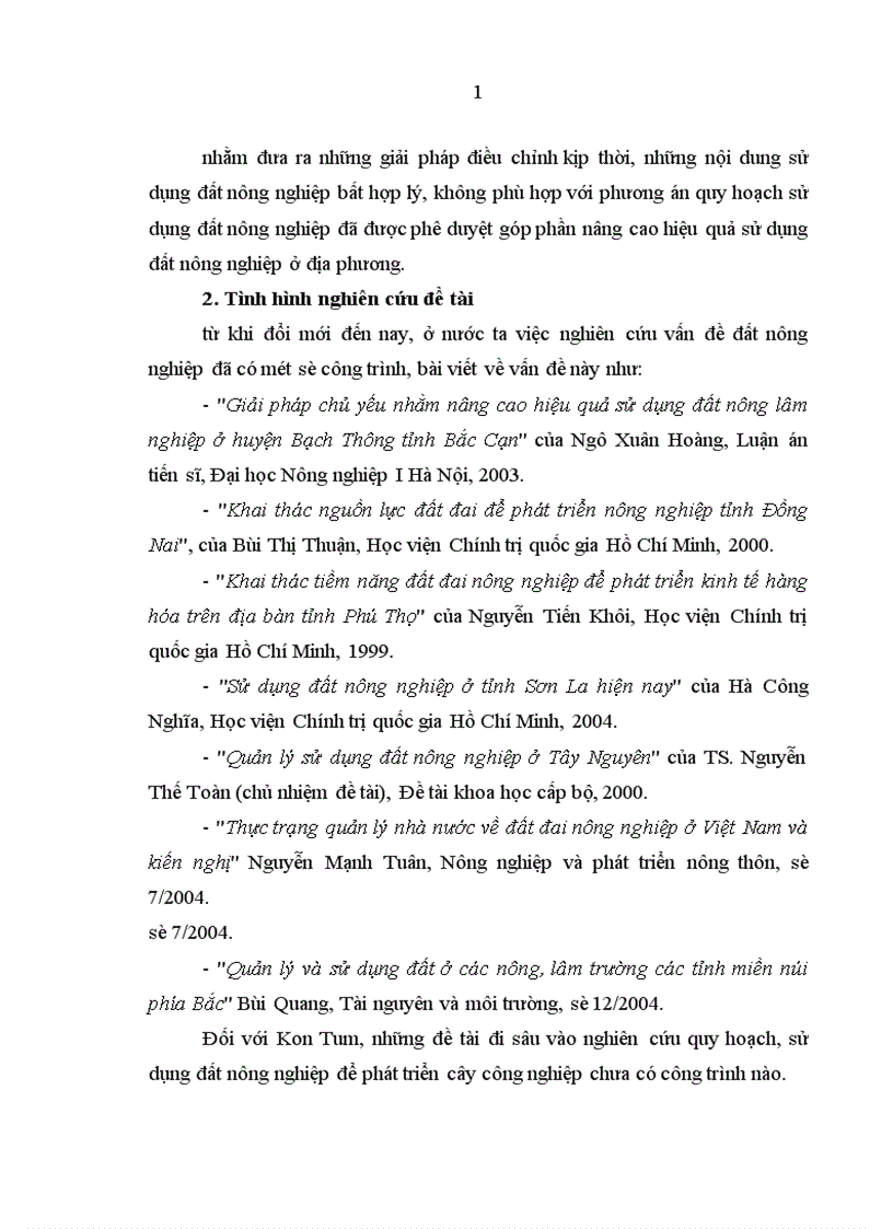 image for page Quy hoạch sử dụng đất nông nghiệp để phát triển cây công nghiệp ở tỉnh Kon Tum