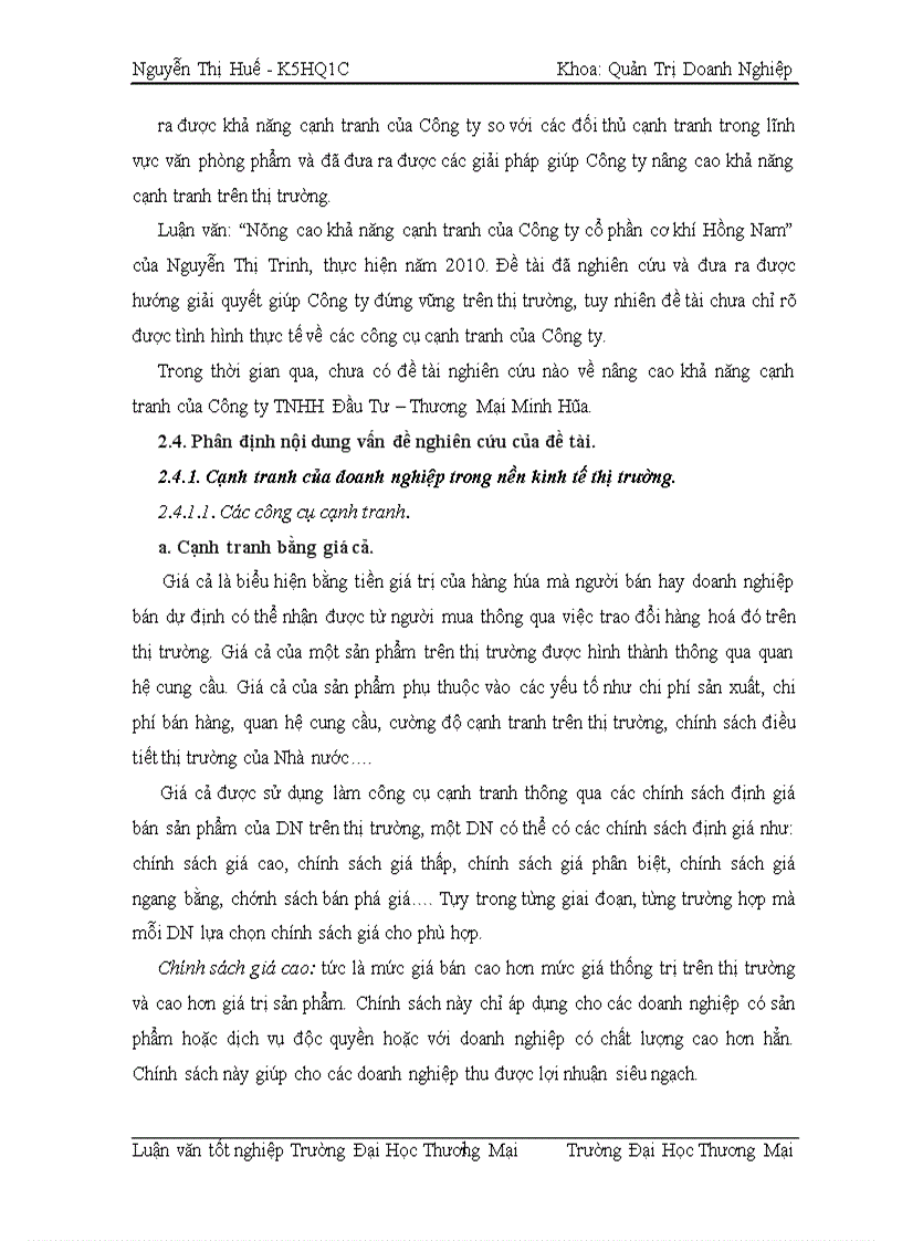 image for page Báo cáo thực tập tổng hợp Nâng cao khả năng cạnh tranh của Công ty TNHH Đầu Tư Thương Mại Minh Hòa