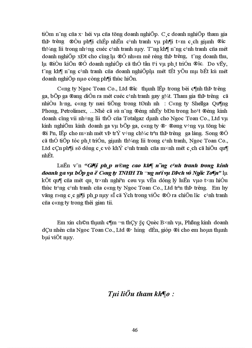 image for page Giải pháp nâng cao khả năng cạnh tranh trong lĩnh vực kinh doanh Gaz và Bếp ga ở Công ty TNHH Thương mại và Dịch vụ Ngọc Toản 1