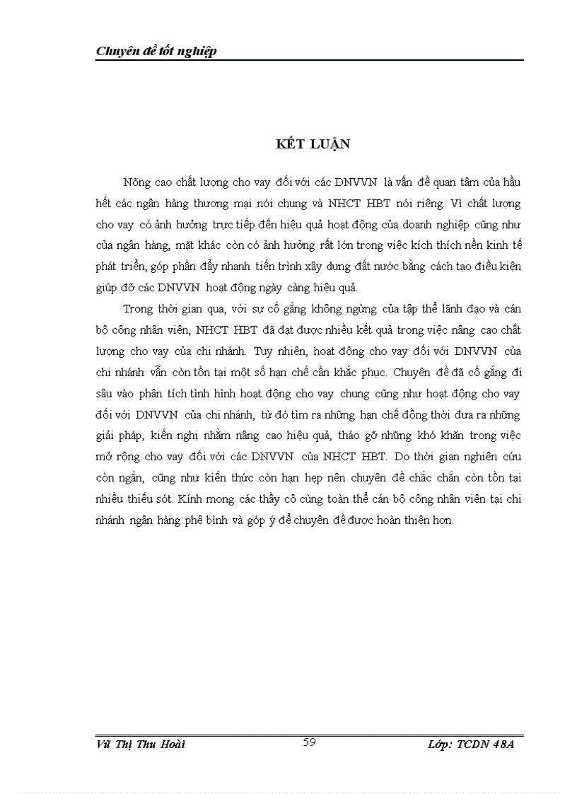 image for page Nâng cao chất lượng cho vay đối với doanh nghiệp vừa và nhỏ của ngân hàng thương mại cổ phần Công Thương chi nhánh Hai Bà Trưng