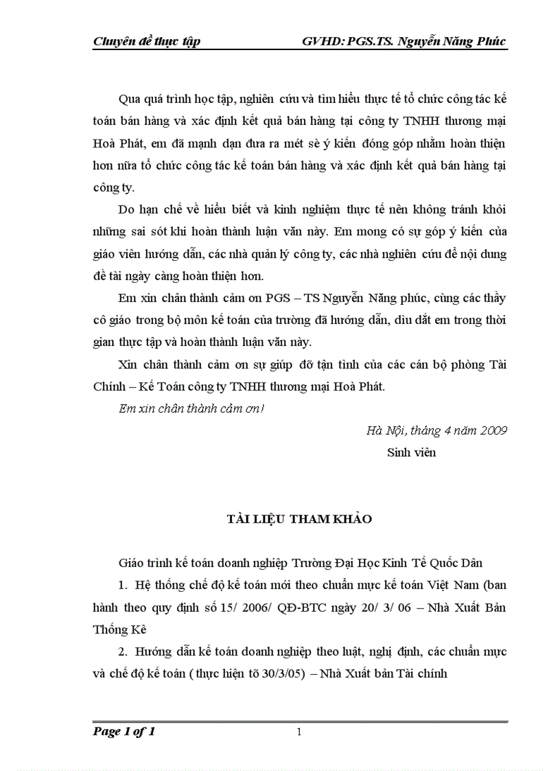 image for page Kế toán bán hàng và xác định kết quả bán hàng tại công ty TNHH thương mại Hoà Phát