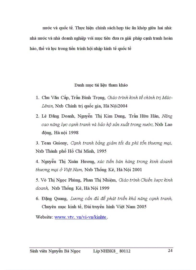 image for page Giải pháp nâng cao sức cạnh tranh của hàng hoá đối với các doanh nghiệp trong nền kinh tế thị trường nước ta hiện nay Giáo viên hướng dẫn