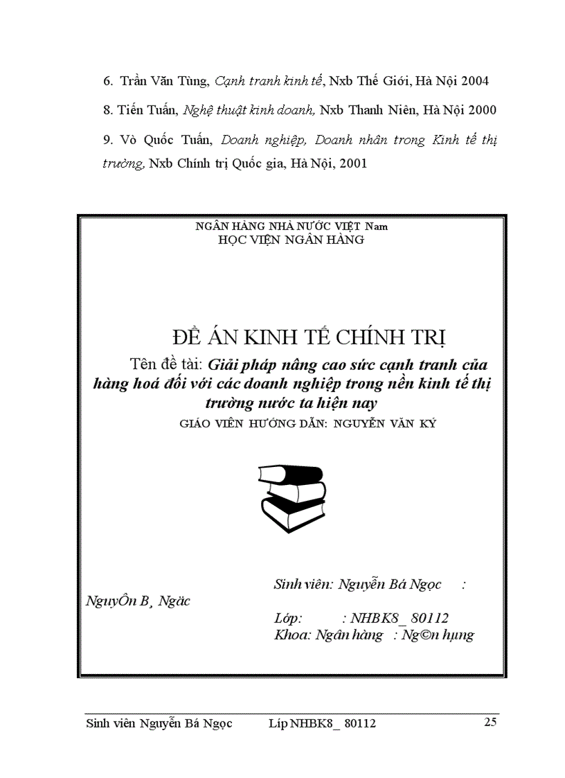 image for page Giải pháp nâng cao sức cạnh tranh của hàng hoá đối với các doanh nghiệp trong nền kinh tế thị trường nước ta hiện nay Giáo viên hướng dẫn