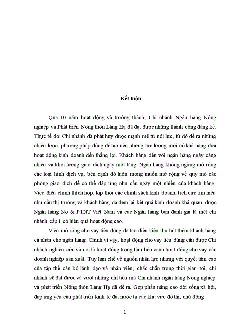 image for page Tín dụng tiêu dùng tại Chi nhánh Ngân hàng Nông nghiệp và phát triển Nông thôn Láng Hạ Thực trạng và giải pháp