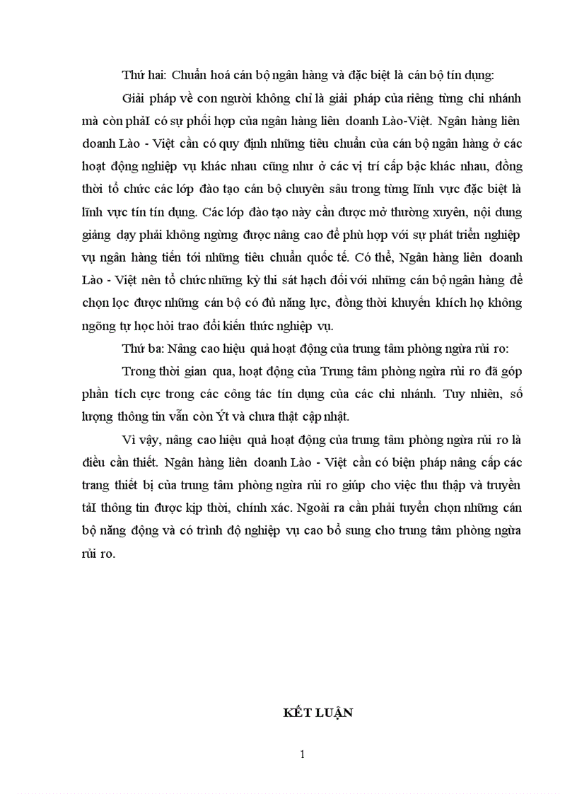 image for page Giải pháp phòng ngừa và hạn chế rủi ro trong kinh doanh tín dụng tại Ngân hàng liên doanh Lào Việt chi nhánh Hà Nội 1