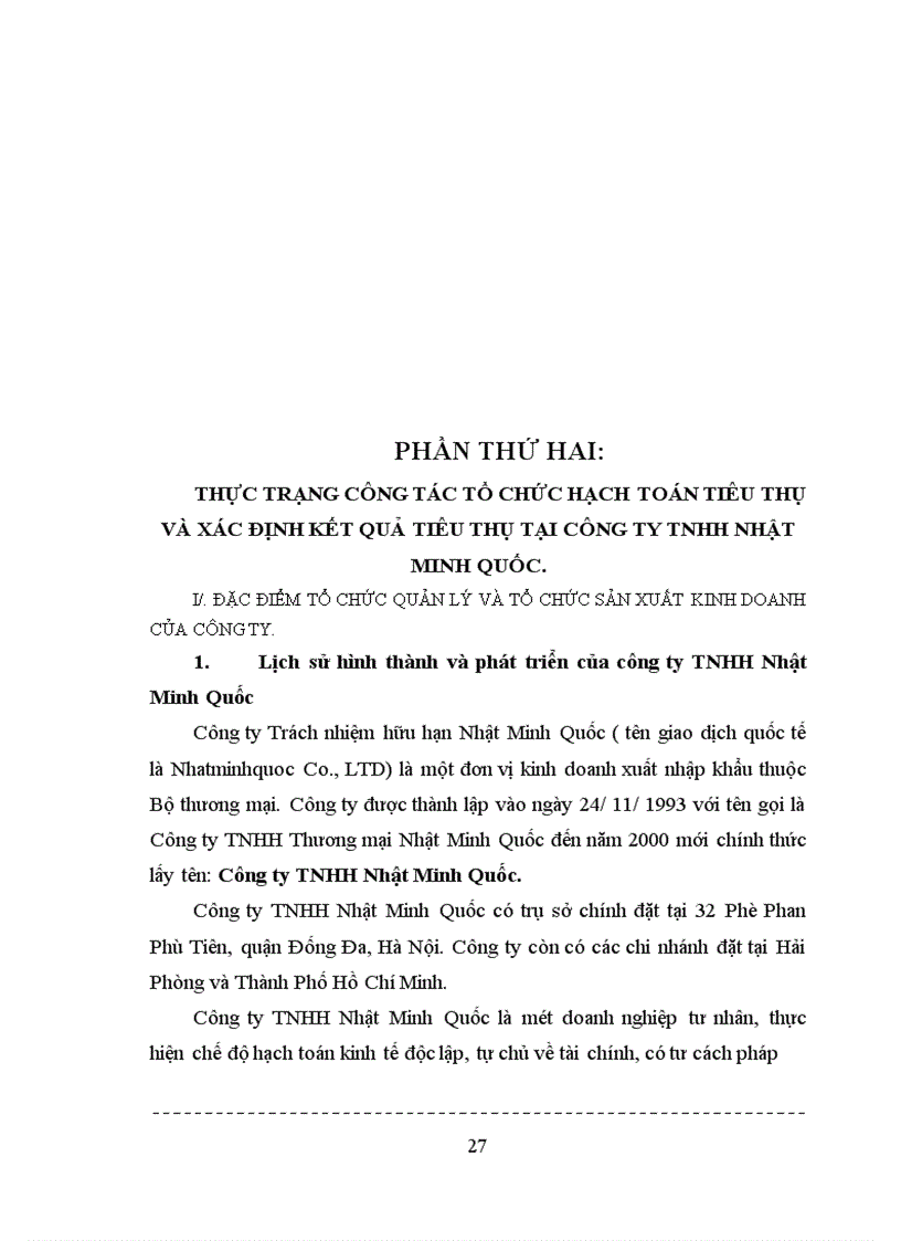 image for page Một số ý kiến trao đổi hạch toán kế toán về tiêu thụ và xác định kết quả tiêu thụ hàng hoá dịch vụ tại Công ty TNHH Nhật Minh Quốc 1