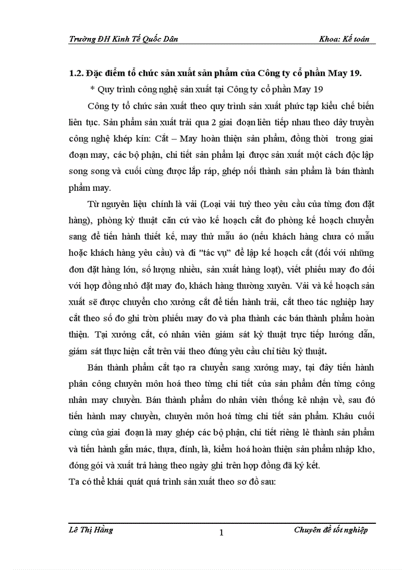 image for page Hoàn thiện kế toán chi phí sản xuất và tính giá thành sản phẩm ở Công ty cổ phần May 19 Việt Nam 1