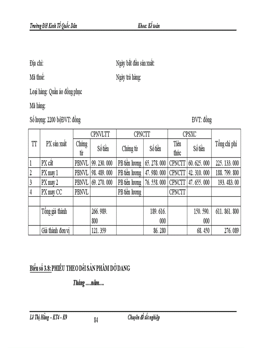 image for page Hoàn thiện kế toán chi phí sản xuất và tính giá thành sản phẩm ở Công ty cổ phần May 19 Việt Nam 1