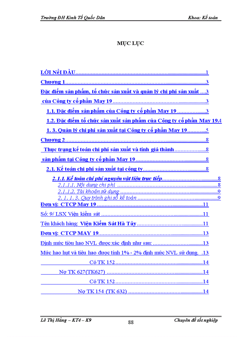 image for page Hoàn thiện kế toán chi phí sản xuất và tính giá thành sản phẩm ở Công ty cổ phần May 19 Việt Nam 1