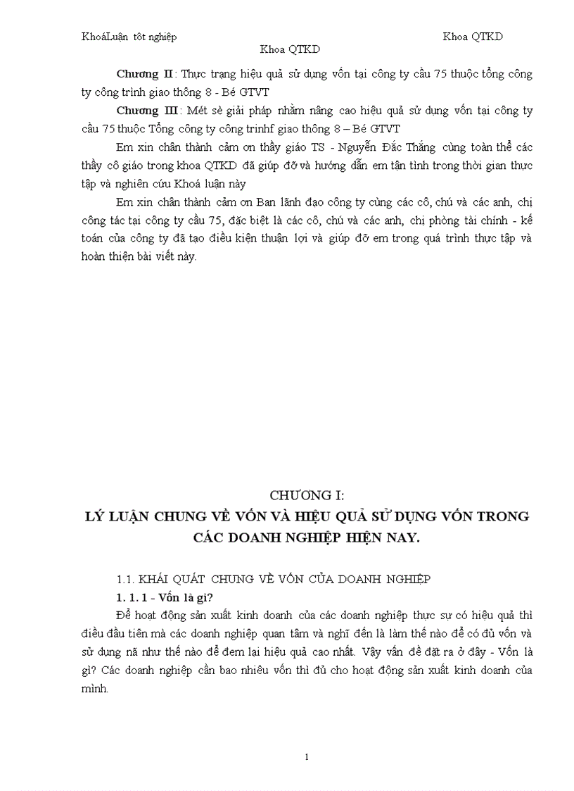 image for page Một số vấn đề về vốn và nâng cao hiệu quả sử dụng vốn tại Công ty cầu 75 thuộc Tổng công ty công trình giao giao thông 8 Bộ Giao Thông Vận tải 1