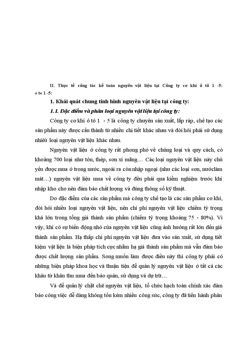 image for page Hoàn thiện công tác hạch toán nguyên vật liệu với việc tăng cường hiệu quả sử dụng nguyên vật liệu tại Công ty cơ khí ô tô 1 5 1