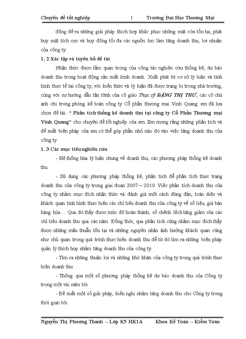 image for page Phân tích thống kê doanh thu tại công ty Cổ Phần Thương mại Vinh Quang 1