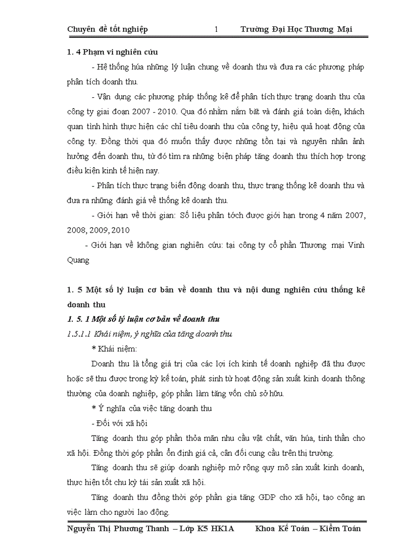 image for page Phân tích thống kê doanh thu tại công ty Cổ Phần Thương mại Vinh Quang 1