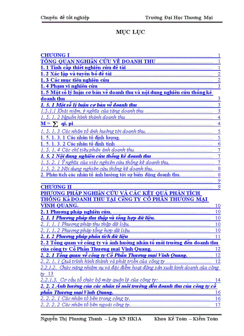 image for page Phân tích thống kê doanh thu tại công ty Cổ Phần Thương mại Vinh Quang 1