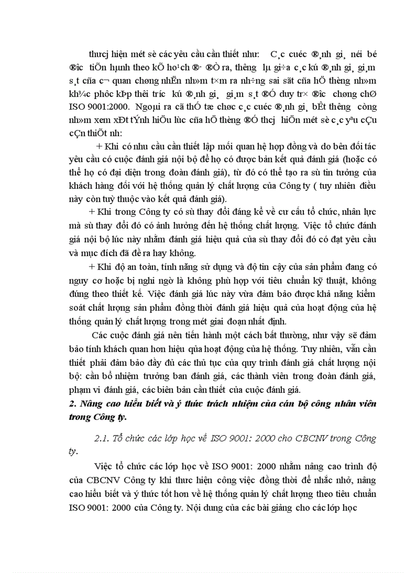 image for page Kế hoạch xây dựng và áp dụng hệ thống quản lý chất lượng theo tiêu chuẩn ISO 9001 2000 tại Công ty Sông Đà 9