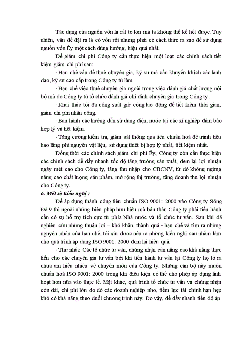 image for page Kế hoạch xây dựng và áp dụng hệ thống quản lý chất lượng theo tiêu chuẩn ISO 9001 2000 tại Công ty Sông Đà 9