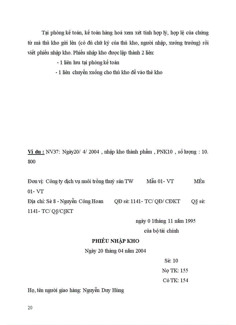 image for page Tổ chức kế toán thành phẩm và tiêu thụ thành phẩm tại Công ty dịch vụ nuôi trồng thuỷ sản TW 1