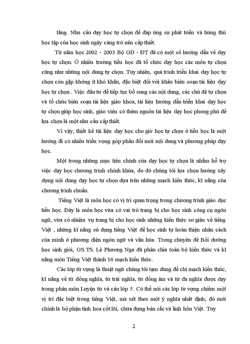 image for page Thiết kế tài liệu dạy học các lớp từ vựng cho giờ học tự chọn môn Tiếng Việt lớp 5 1