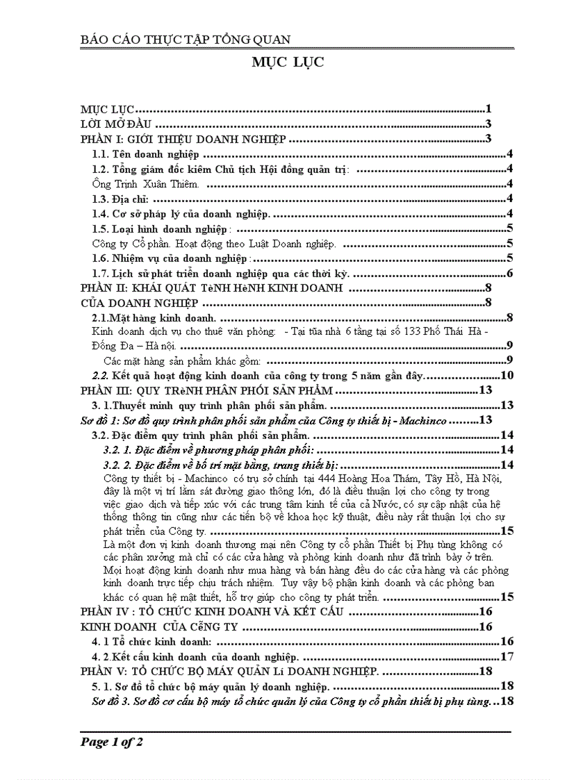 image for page Báo cáo thực tập tại Công ty cổ phần Thiết bị Phụ tùng MACHINCO JSC