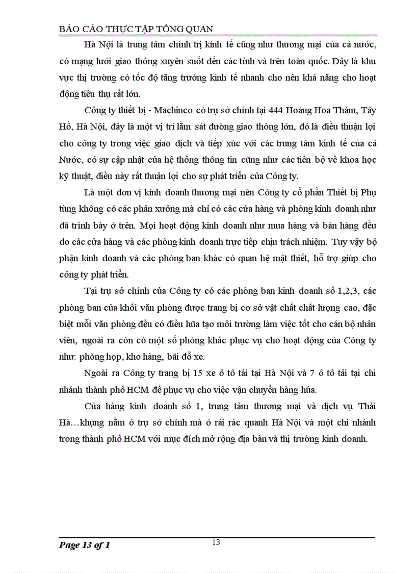 image for page Báo cáo thực tập tại Công ty cổ phần Thiết bị Phụ tùng MACHINCO JSC