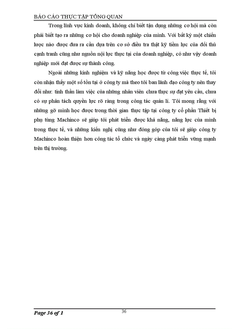 image for page Báo cáo thực tập tại Công ty cổ phần Thiết bị Phụ tùng MACHINCO JSC