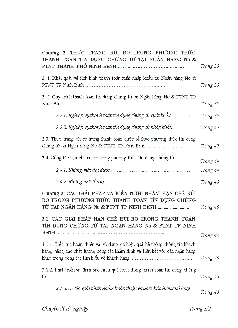 image for page Phương thức thanh toán L C và giải pháp hạn chế rủi ro trong phương thức thanh toán L C Ngân hàng NN PTNT TP Ninh Bình