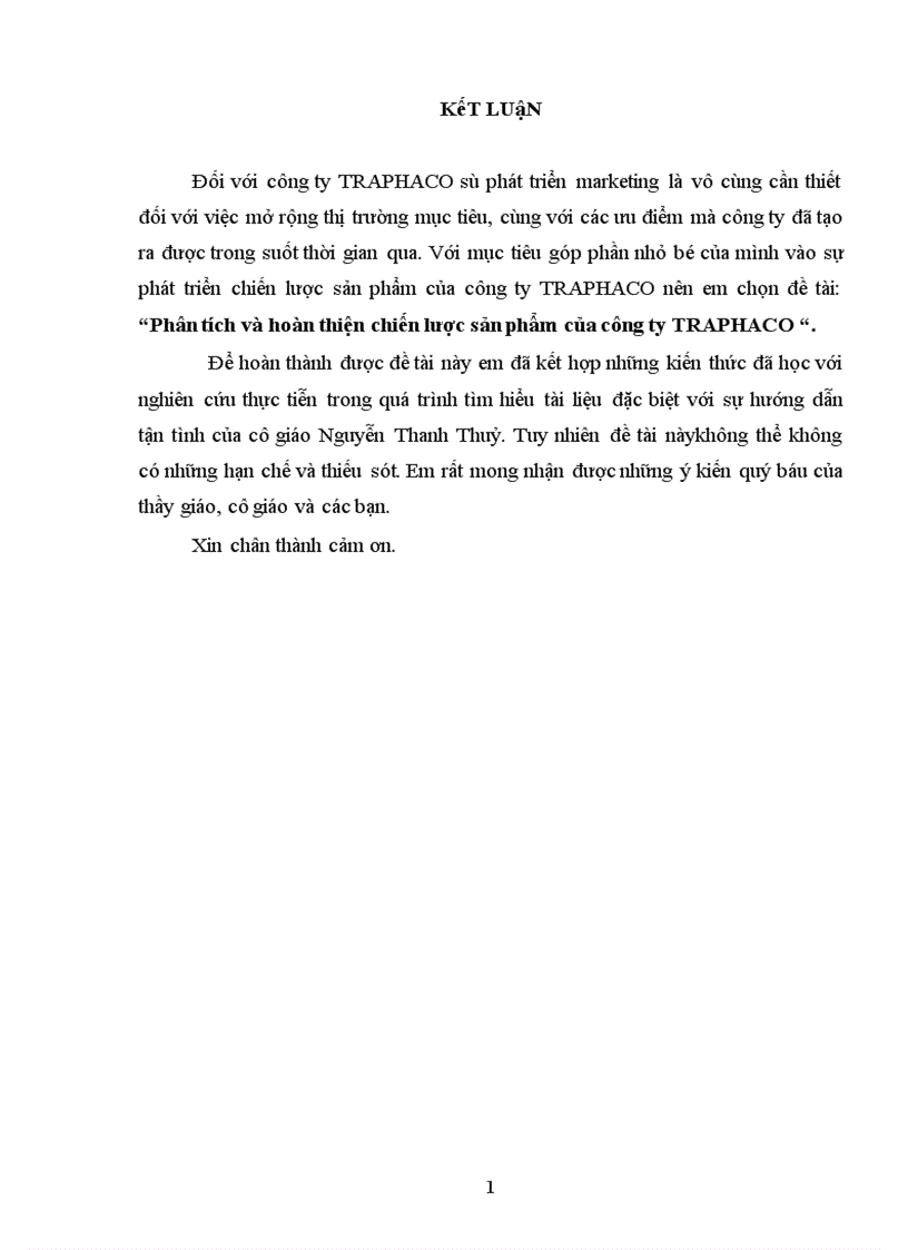 image for page Phân tích và hoàn thiện chiến lược sản phẩm của công ty TRAPHACO 1