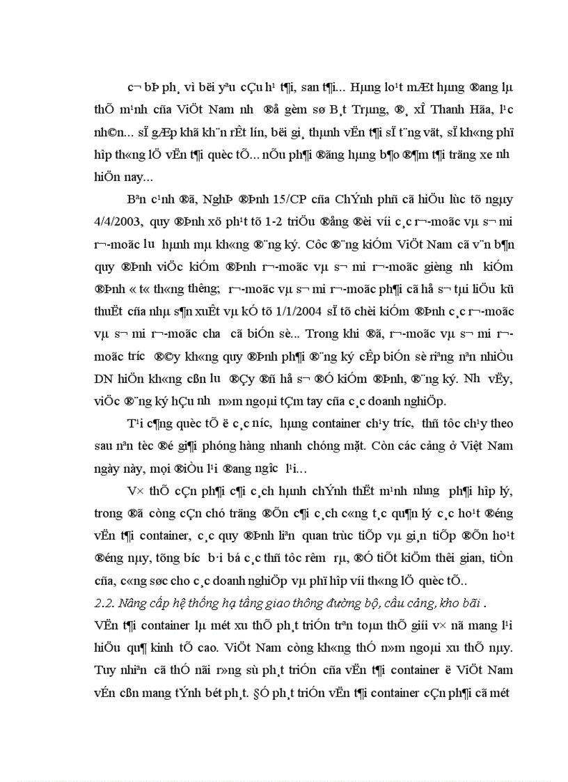 image for page Thực trạng khai thác container của chi nhánh Miền Bắc