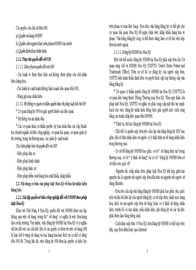 image for page Nội dung cơ bản của pháp luật Việt Nam và pháp luật Hoa Kỳ về bảo hộ nhãn hiệu hàng hóa