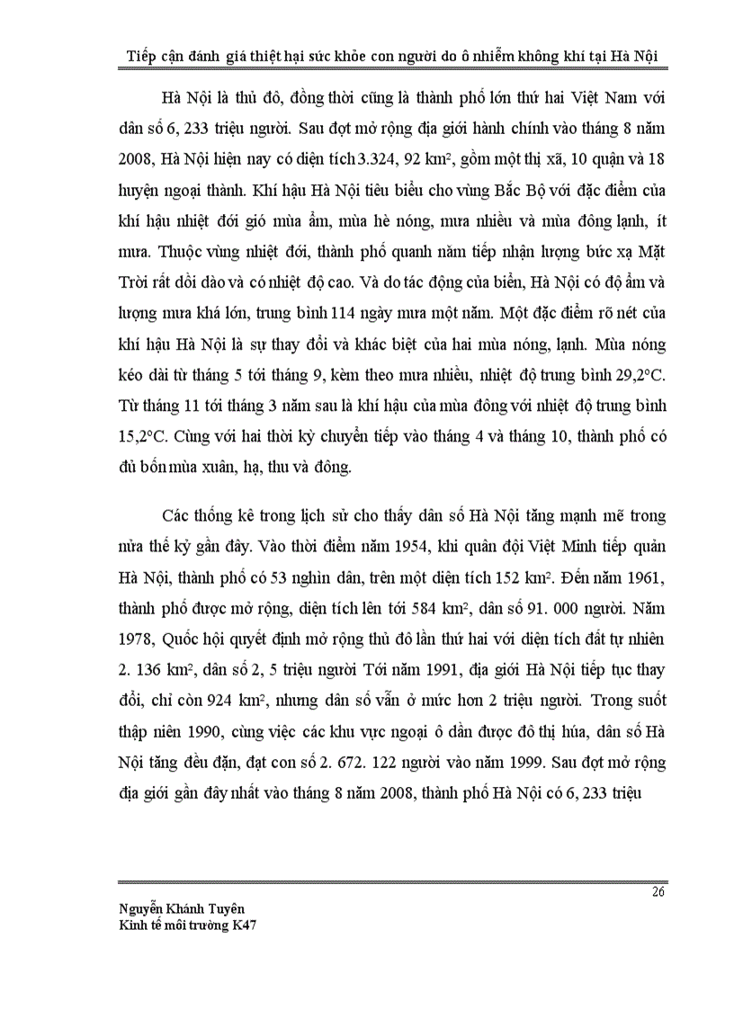 image for page Tiếp cận đánh giá thiệt hại sức khỏe con người do ô nhiễm không khí tại Hà Nội 1