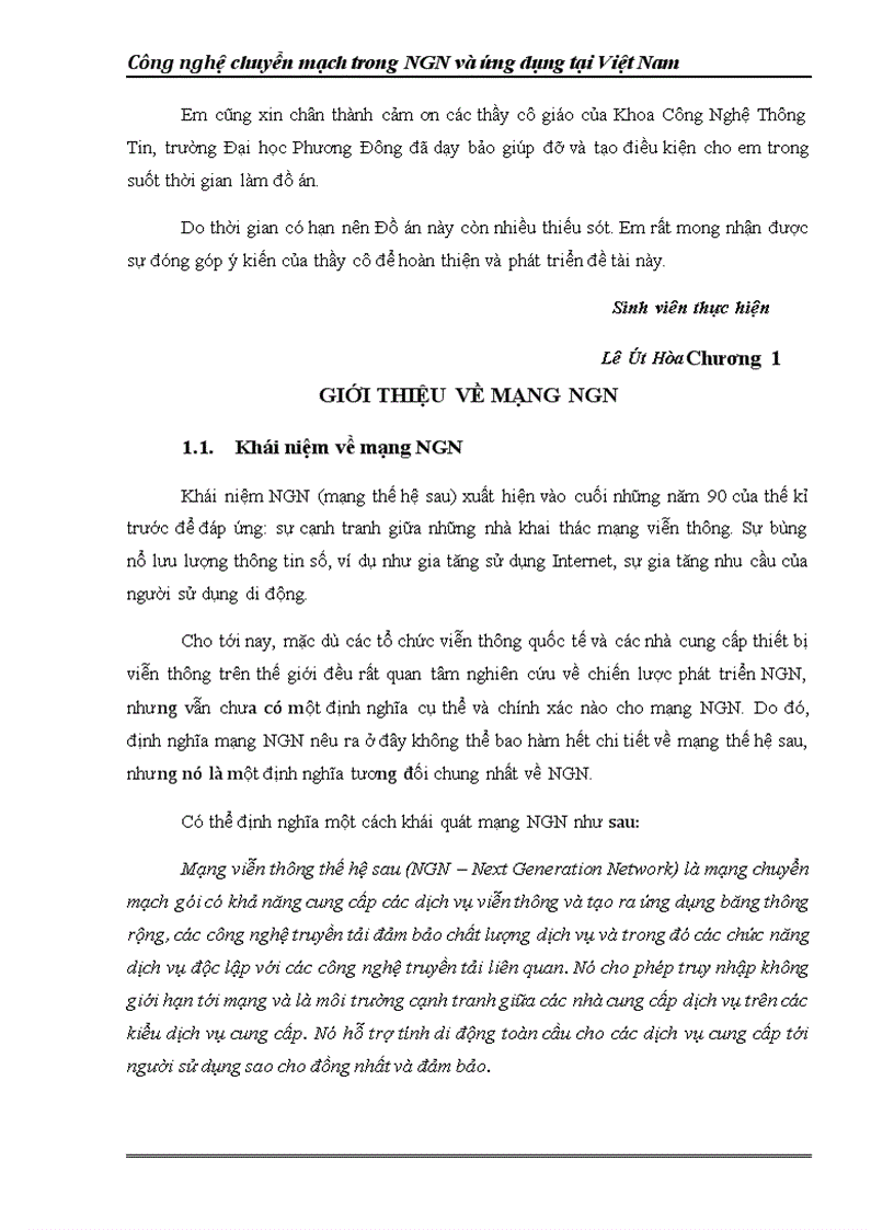 image for page Mô hình triển khai mạng M NGN tại việt nam và tổ chức mạng NGN của VNPT