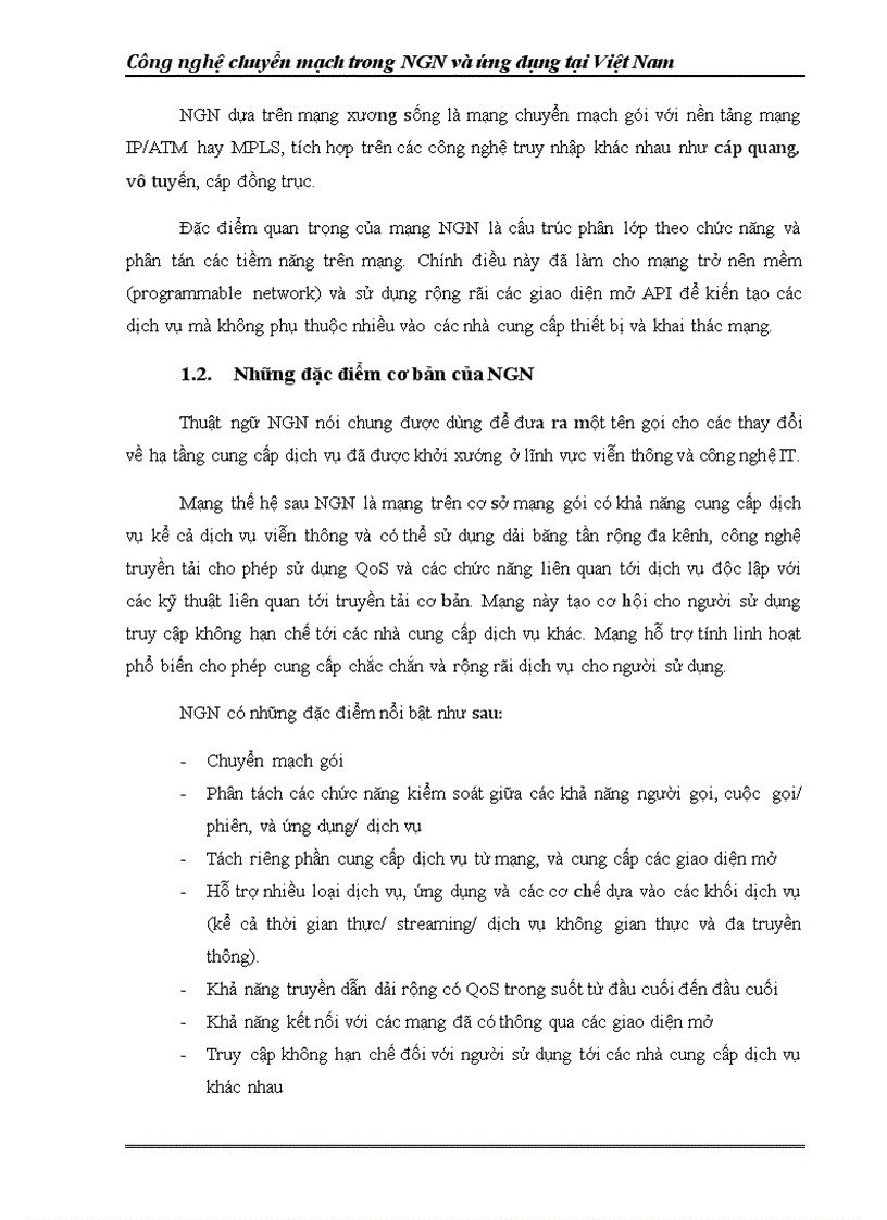 image for page Mô hình triển khai mạng M NGN tại việt nam và tổ chức mạng NGN của VNPT