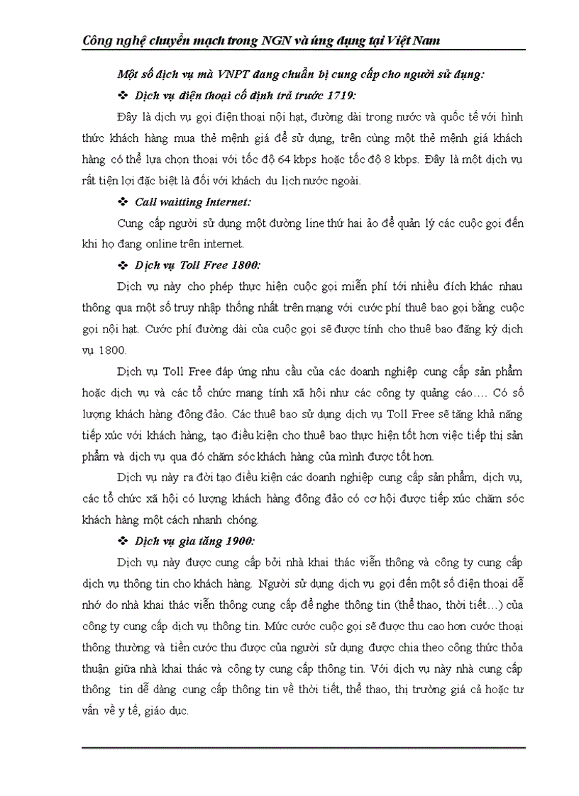 image for page Mô hình triển khai mạng M NGN tại việt nam và tổ chức mạng NGN của VNPT