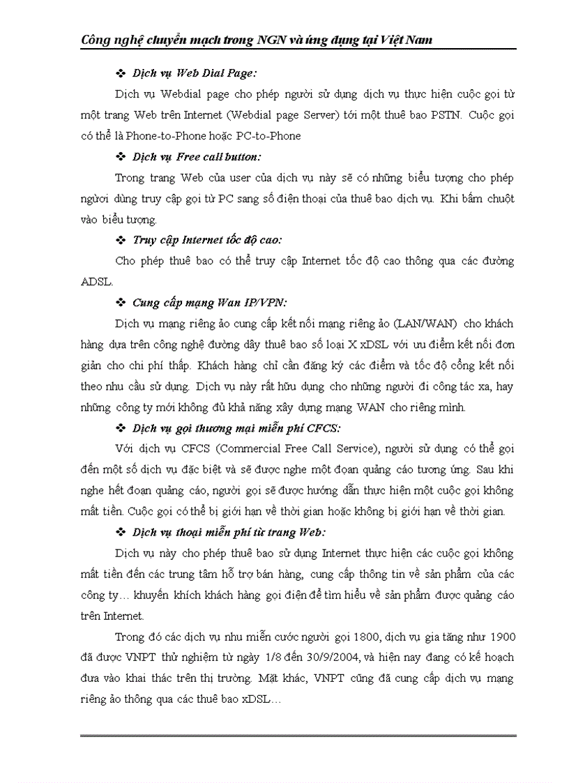 image for page Mô hình triển khai mạng M NGN tại việt nam và tổ chức mạng NGN của VNPT