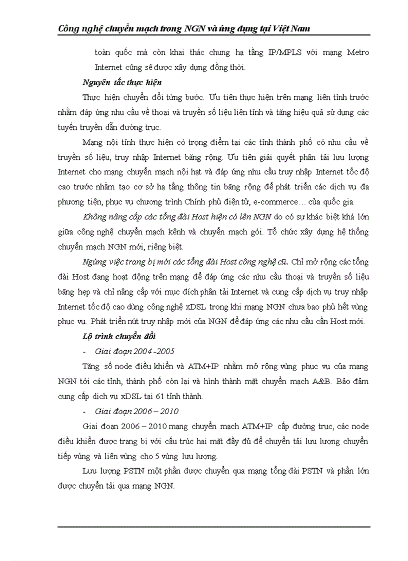 image for page Mô hình triển khai mạng M NGN tại việt nam và tổ chức mạng NGN của VNPT