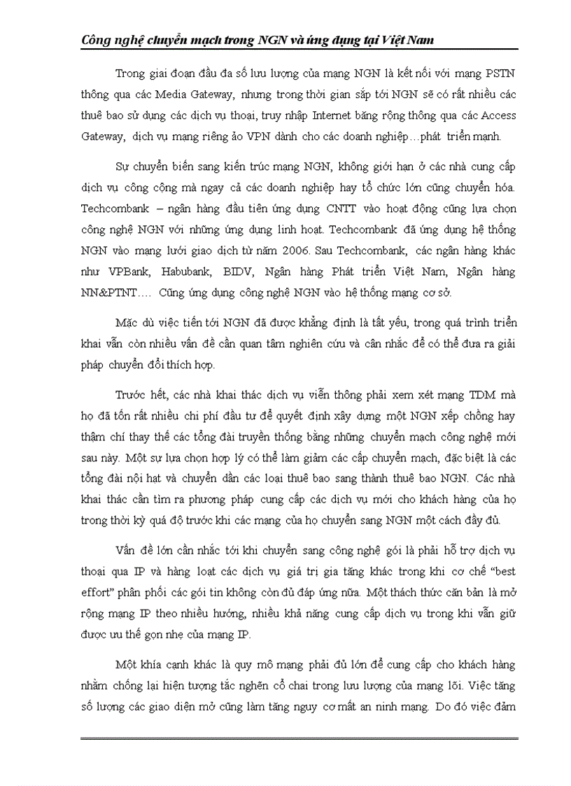 image for page Mô hình triển khai mạng M NGN tại việt nam và tổ chức mạng NGN của VNPT