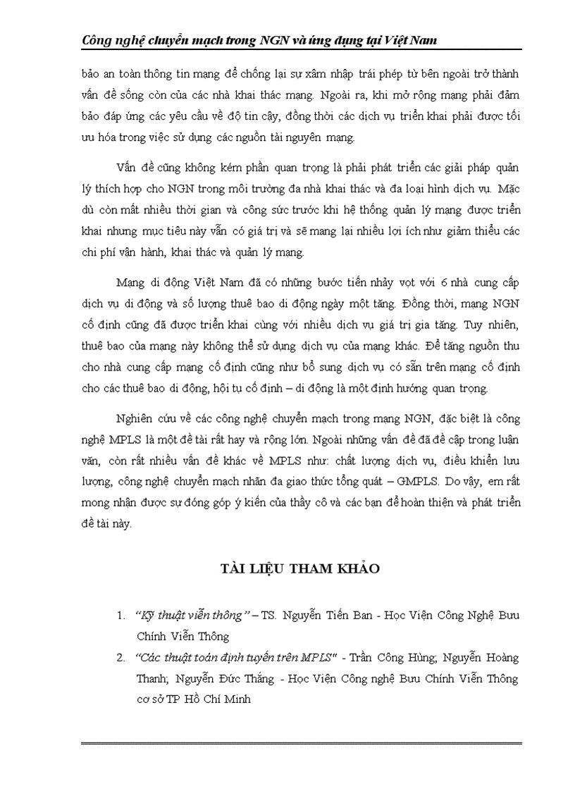 image for page Mô hình triển khai mạng M NGN tại việt nam và tổ chức mạng NGN của VNPT