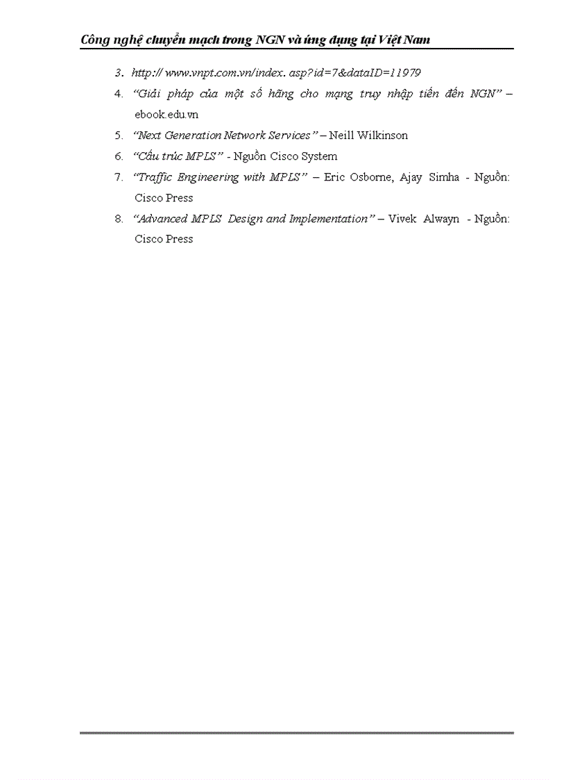 image for page Mô hình triển khai mạng M NGN tại việt nam và tổ chức mạng NGN của VNPT